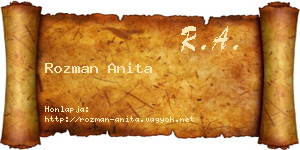Rozman Anita névjegykártya
