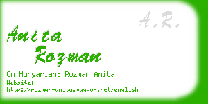 anita rozman business card